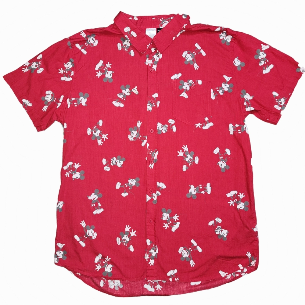 Mickey Mouse casual button down short sleeve shirt XXL